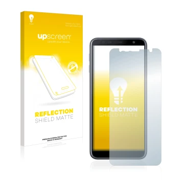 Parte frontale di una confezione del prodotto con il logo del marchio upscreen. Accanto è raffigurato il dispositivo Samsung G