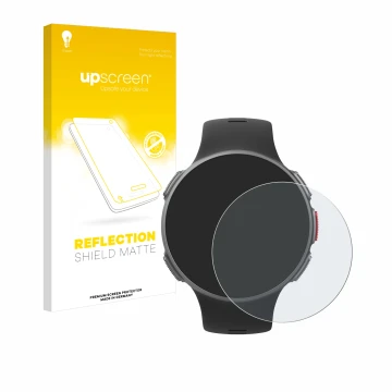 Parte frontale di una confezione del prodotto con il logo del marchio upscreen. Accanto è raffigurato il dispositivo Polar Van