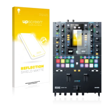 Parte frontale di una confezione del prodotto con il logo del marchio upscreen. Accanto è raffigurato il dispositivo Rane Seve