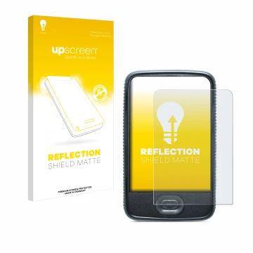 Parte frontale di una confezione del prodotto con il logo del marchio upscreen. Accanto è raffigurato il dispositivo Dexcom G6