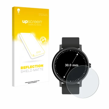 Parte frontale di una confezione del prodotto con il logo del marchio upscreen. Accanto è raffigurato il dispositivo Circolare