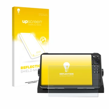 Parte frontale di una confezione del prodotto con il logo del marchio upscreen. Accanto è raffigurato il dispositivo Lowrance 