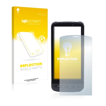 Parte frontale di una confezione del prodotto con il logo del marchio upscreen. Accanto è raffigurato il dispositivo Newland M