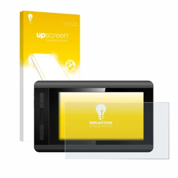 Parte frontale di una confezione del prodotto con il logo del marchio upscreen. Accanto è raffigurato il dispositivo XP-Pen Ar