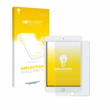 Parte frontale di una confezione del prodotto con il logo del marchio upscreen. Accanto è raffigurato il dispositivo Apple iPa