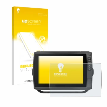 Parte frontale di una confezione del prodotto con il logo del marchio upscreen. Accanto è raffigurato il dispositivo Garmin EC