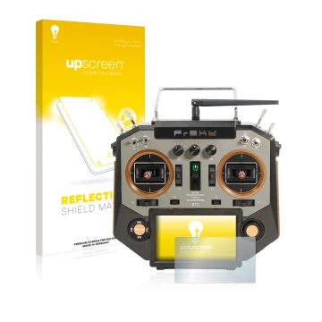 Parte frontale di una confezione del prodotto con il logo del marchio upscreen. Accanto è raffigurato il dispositivo FrSky Hor