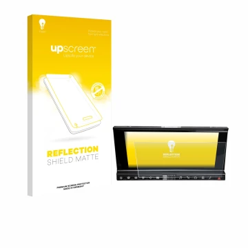 Parte frontale di una confezione del prodotto con il logo del marchio upscreen. Accanto è raffigurato il dispositivo DS 7 Cros