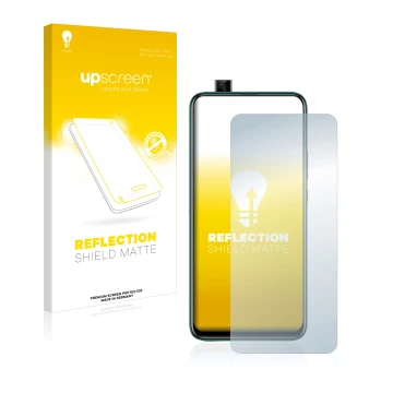 Parte frontale di una confezione del prodotto con il logo del marchio upscreen. Accanto è raffigurato il dispositivo Huawei P 