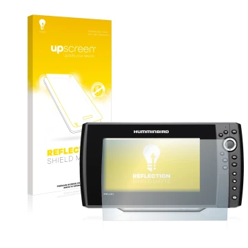 Parte frontale di una confezione del prodotto con il logo del marchio upscreen. Accanto è raffigurato il dispositivo Humminbir