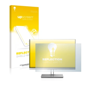 Parte frontale di una confezione del prodotto con il logo del marchio upscreen. Accanto è raffigurato il dispositivo HP EliteD