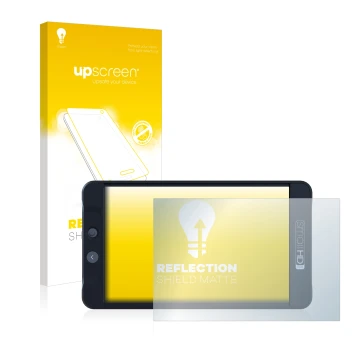 Parte frontale di una confezione del prodotto con il logo del marchio upscreen. Accanto è raffigurato il dispositivo SmallHD 7