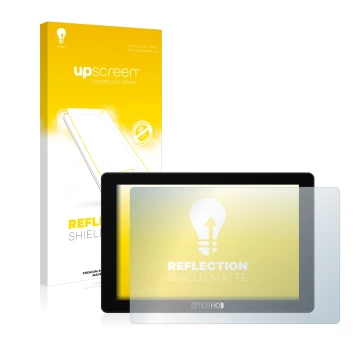 Parte frontale di una confezione del prodotto con il logo del marchio upscreen. Accanto è raffigurato il dispositivo SmallHD 7