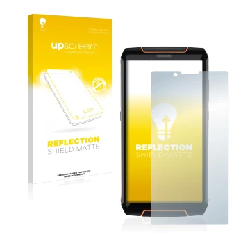 Parte frontale di una confezione del prodotto con il logo del marchio upscreen. Accanto è raffigurato il dispositivo Cubot Kin