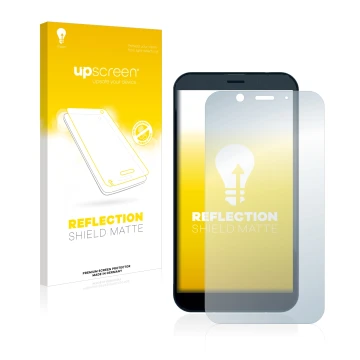 Parte frontale di una confezione del prodotto con il logo del marchio upscreen. Accanto è raffigurato il dispositivo Shiftphon