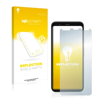 Parte frontale di una confezione del prodotto con il logo del marchio upscreen. Accanto è raffigurato il dispositivo Google Pi