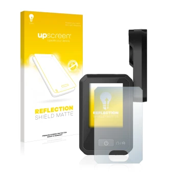 Parte frontale di una confezione del prodotto con il logo del marchio upscreen. Accanto è raffigurato il dispositivo Flyer Dis