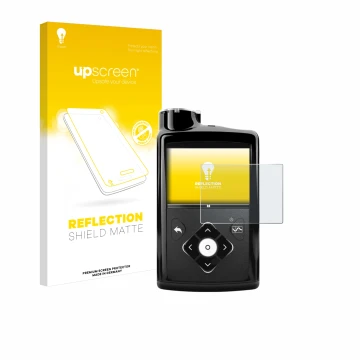 Parte frontale di una confezione del prodotto con il logo del marchio upscreen. Accanto è raffigurato il dispositivo Medtronic