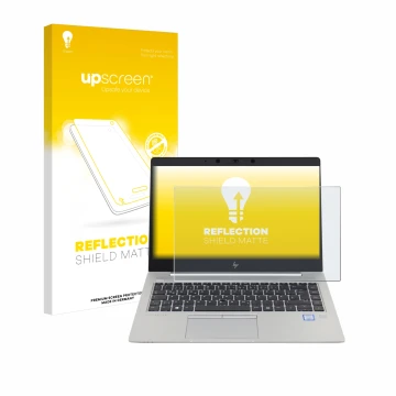 Parte frontale di una confezione del prodotto con il logo del marchio upscreen. Accanto è raffigurato il dispositivo HP EliteB