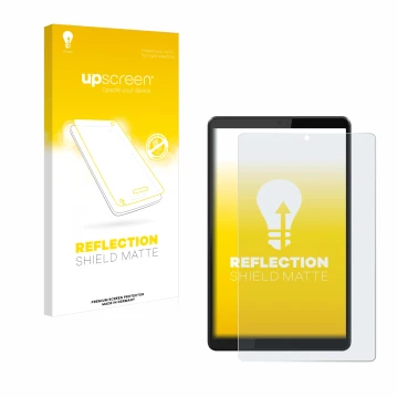 Parte frontale di una confezione del prodotto con il logo del marchio upscreen. Accanto è raffigurato il dispositivo Lenovo Ta