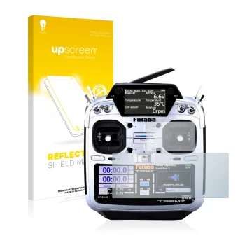 Parte frontale di una confezione del prodotto con il logo del marchio upscreen. Accanto è raffigurato il dispositivo Robbe Fut