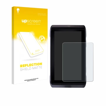 Parte frontale di una confezione del prodotto con il logo del marchio upscreen. Accanto è raffigurato il dispositivo Atomos Sh