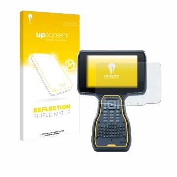 Parte frontale di una confezione del prodotto con il logo del marchio upscreen. Accanto è raffigurato il dispositivo Trimble T