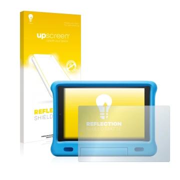 Parte frontale di una confezione del prodotto con il logo del marchio upscreen. Accanto è raffigurato il dispositivo Amazon Fi