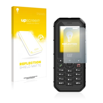 Parte frontale di una confezione del prodotto con il logo del marchio upscreen. Accanto è raffigurato il dispositivo Caterpill