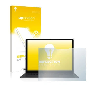 Parte frontale di una confezione del prodotto con il logo del marchio upscreen. Accanto è raffigurato il dispositivo Microsoft