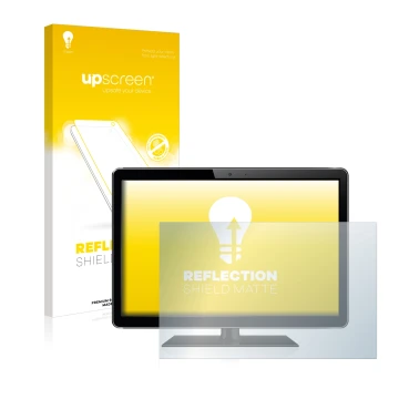 Parte frontale di una confezione del prodotto con il logo del marchio upscreen. Accanto è raffigurato il dispositivo con la re