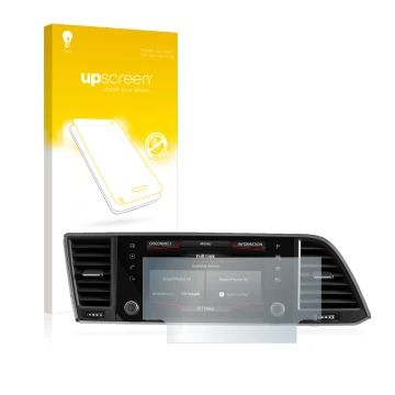 Parte frontale di una confezione del prodotto con il logo del marchio upscreen. Accanto è raffigurato il dispositivo Seat Atec