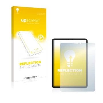 Parte frontale di una confezione del prodotto con il logo del marchio upscreen. Accanto è raffigurato il dispositivo Apple iPa