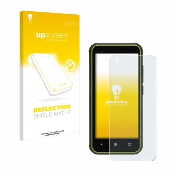 Parte frontale di una confezione del prodotto con il logo del marchio upscreen. Accanto è raffigurato il dispositivo SkyCaddie