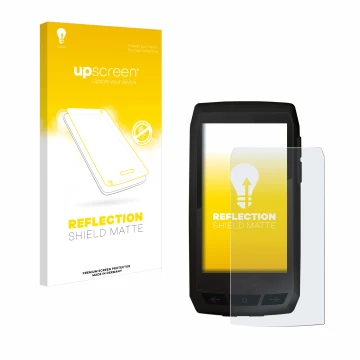 Parte frontale di una confezione del prodotto con il logo del marchio upscreen. Accanto è raffigurato il dispositivo Ciclo Nav