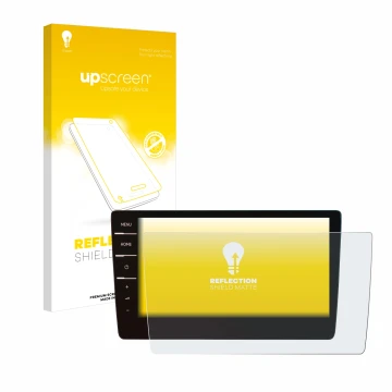 Parte frontale di una confezione del prodotto con il logo del marchio upscreen. Accanto è raffigurato il dispositivo Volkswage