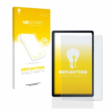 Parte frontale di una confezione del prodotto con il logo del marchio upscreen. Accanto è raffigurato il dispositivo Samsung G