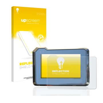 Parte frontale di una confezione del prodotto con il logo del marchio upscreen. Accanto è raffigurato il dispositivo KTM 1290 