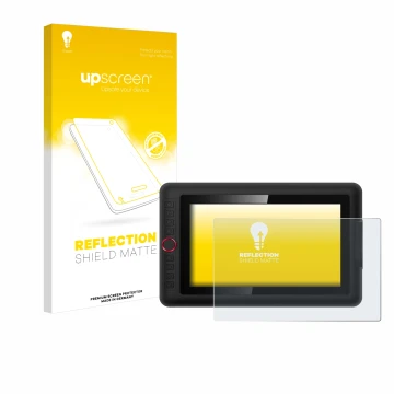 Parte frontale di una confezione del prodotto con il logo del marchio upscreen. Accanto è raffigurato il dispositivo XP-Pen Ar