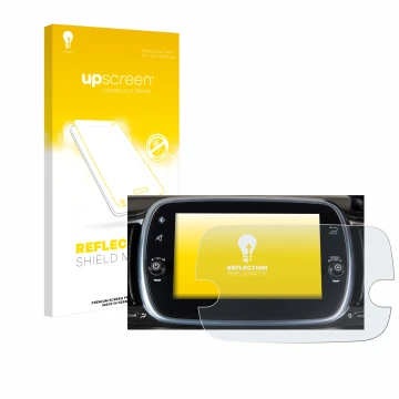 Parte frontale di una confezione del prodotto con il logo del marchio upscreen. Accanto è raffigurato il dispositivo Fiat 595 