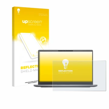 Parte frontale di una confezione del prodotto con il logo del marchio upscreen. Accanto è raffigurato il dispositivo Dell Lati