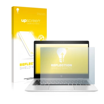 Parte frontale di una confezione del prodotto con il logo del marchio upscreen. Accanto è raffigurato il dispositivo HP EliteB