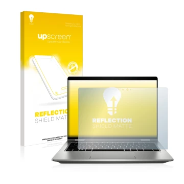 Parte frontale di una confezione del prodotto con il logo del marchio upscreen. Accanto è raffigurato il dispositivo HP ProBoo