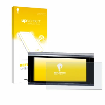 Parte frontale di una confezione del prodotto con il logo del marchio upscreen. Accanto è raffigurato il dispositivo Audi A6 2