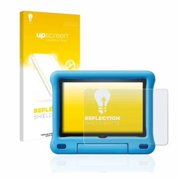 Parte frontale di una confezione del prodotto con il logo del marchio upscreen. Accanto è raffigurato il dispositivo Amazon Fi