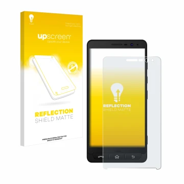 Parte frontale di una confezione del prodotto con il logo del marchio upscreen. Accanto è raffigurato il dispositivo Beafon M5