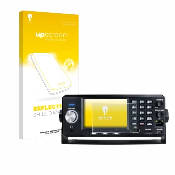 Parte frontale di una confezione del prodotto con il logo del marchio upscreen. Accanto è raffigurato il dispositivo Uniden SD