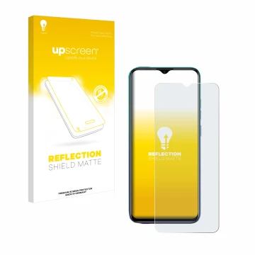 Parte frontale di una confezione del prodotto con il logo del marchio upscreen. Accanto è raffigurato il dispositivo Ulefone N