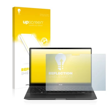 Parte frontale di una confezione del prodotto con il logo del marchio upscreen. Accanto è raffigurato il dispositivo ASUS ZenB