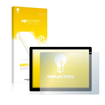 Parte frontale di una confezione del prodotto con il logo del marchio upscreen. Accanto è raffigurato il dispositivo Chuwi UBo